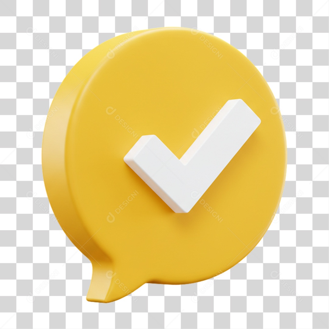 Elemento 3D Sinal Verificação Check PNG Transparente