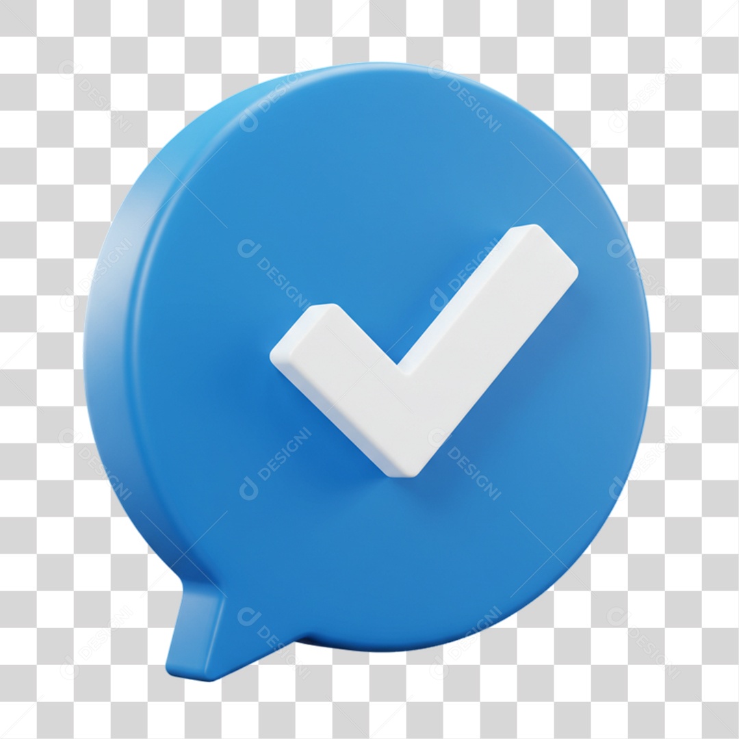 Elemento 3D Sinal Verificação Check PNG Transparente