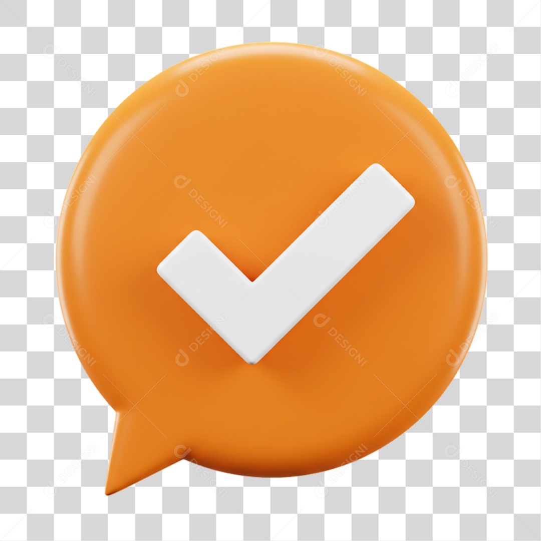 Elemento 3D Sinal Verificação Check PNG Transparente