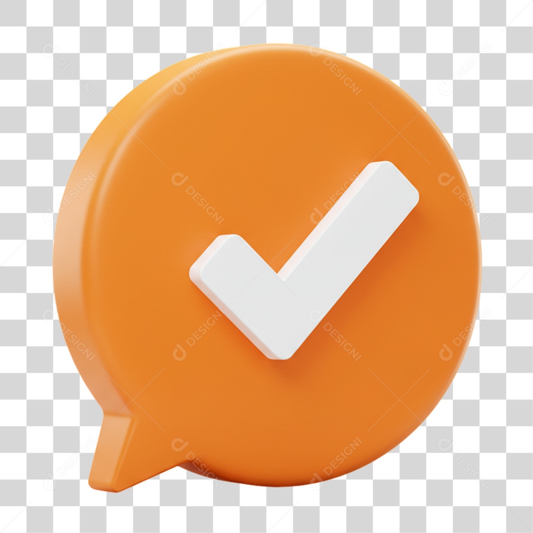 Elemento 3D Sinal Verificação Check PNG Transparente