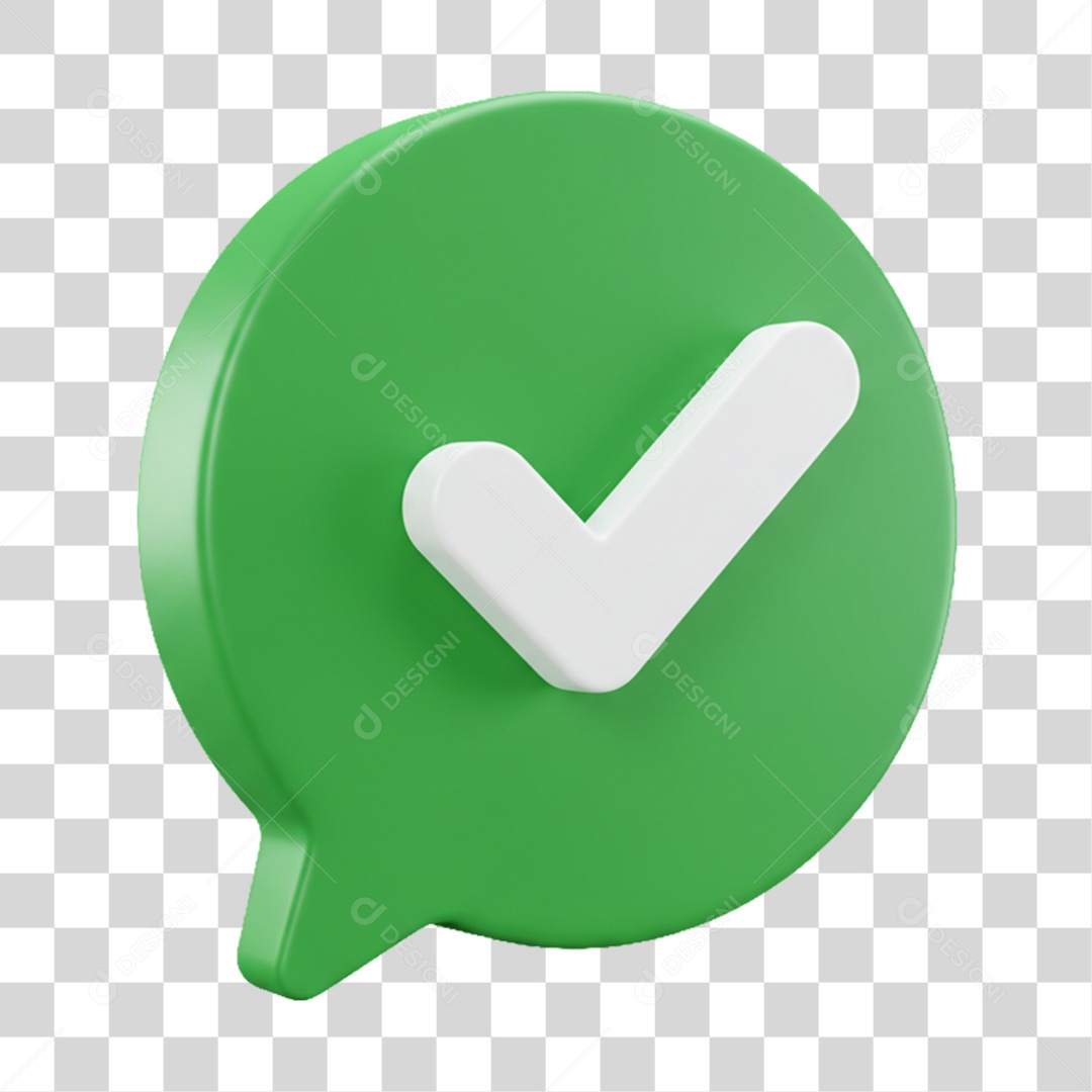 Elemento 3D Sinal Verificação Check PNG Transparente