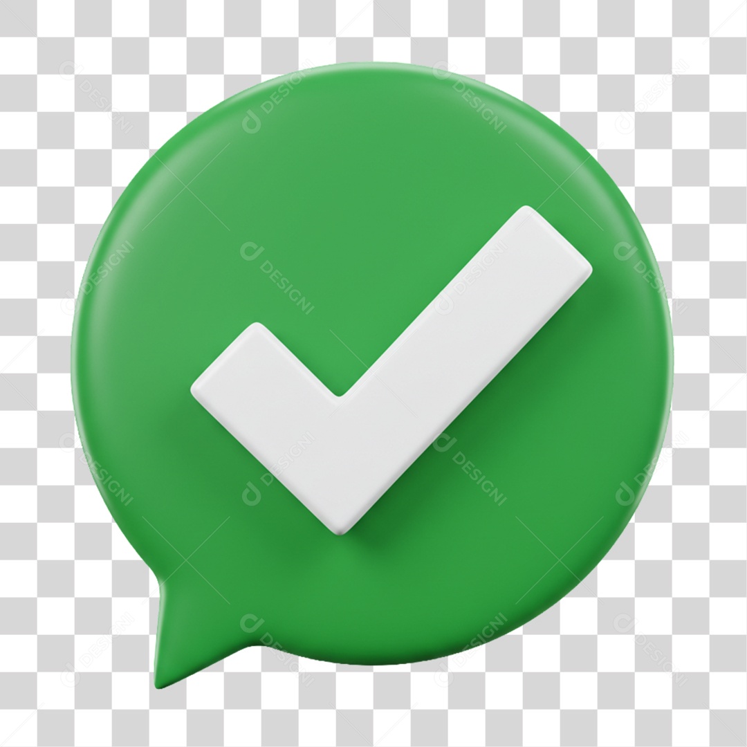 Elemento 3D Sinal Verificação Check PNG Transparente