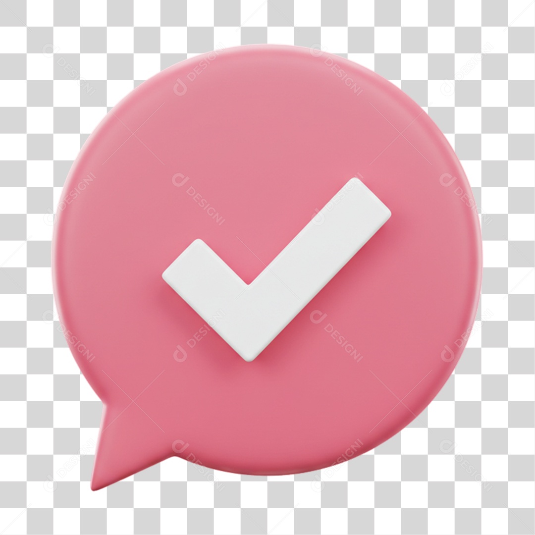 Elemento 3D Sinal Verificação Check PNG Transparente