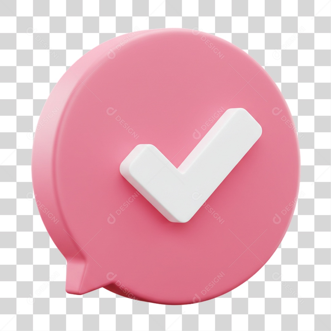 Elemento 3D Sinal Verificação Check PNG Transparente