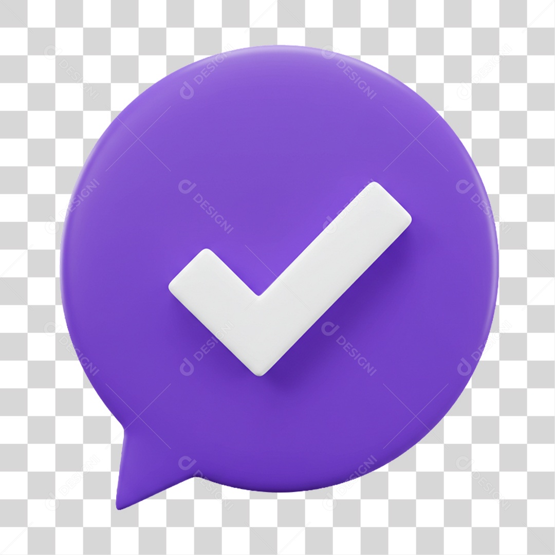 Elemento 3D Sinal Verificação Check PNG Transparente