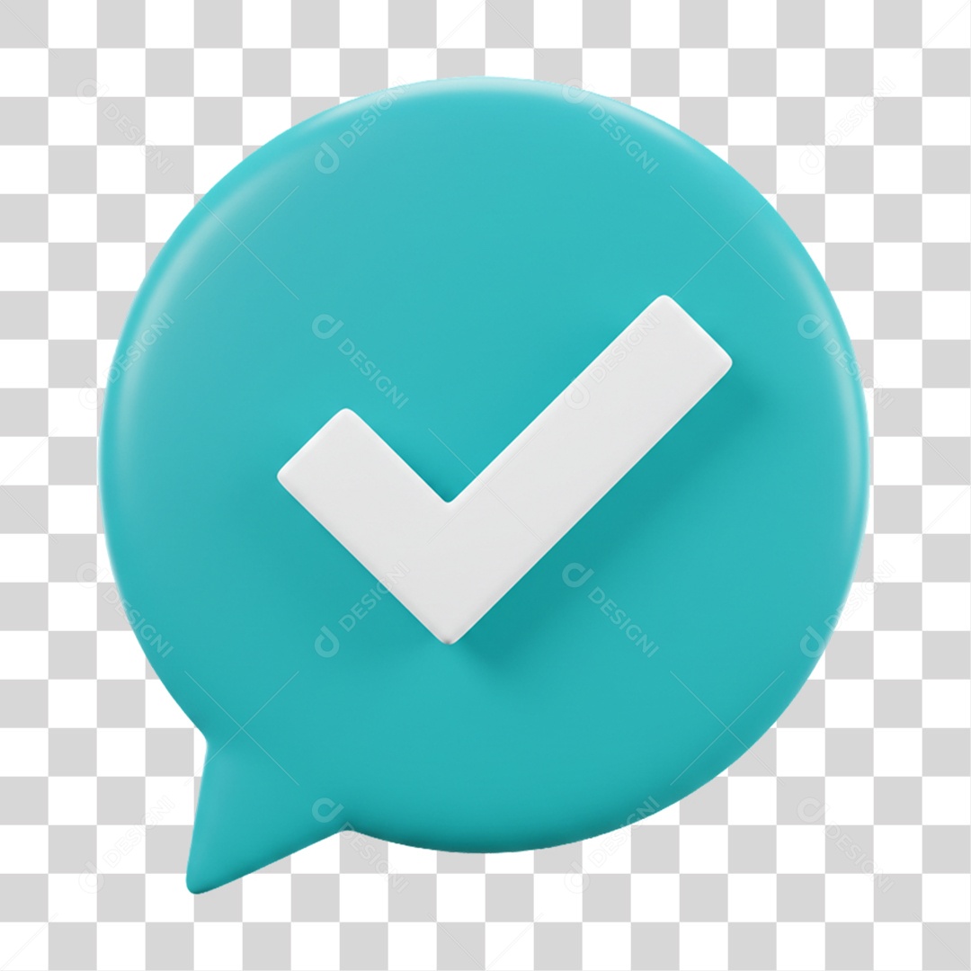 Elemento 3D Sinal Verificação Check PNG Transparente
