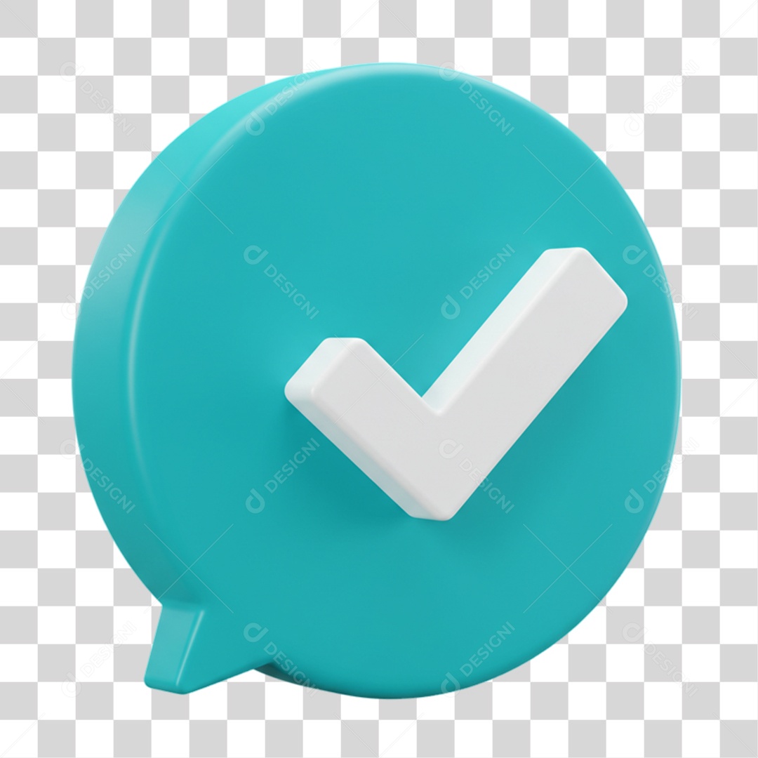 Elemento 3D Sinal Verificação Check PNG Transparente