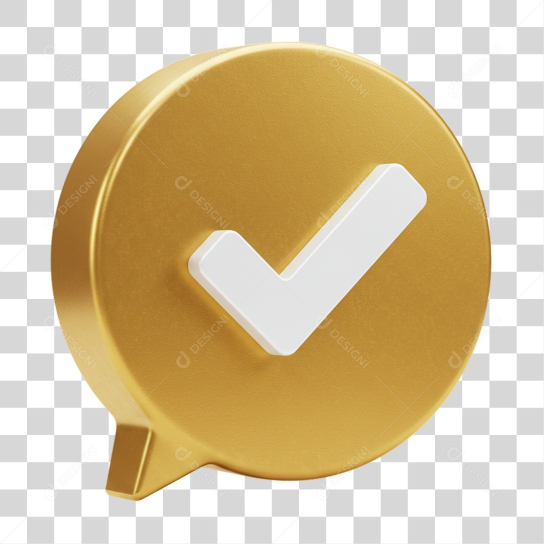 Elemento 3D Sinal Verificação Check PNG Transparente