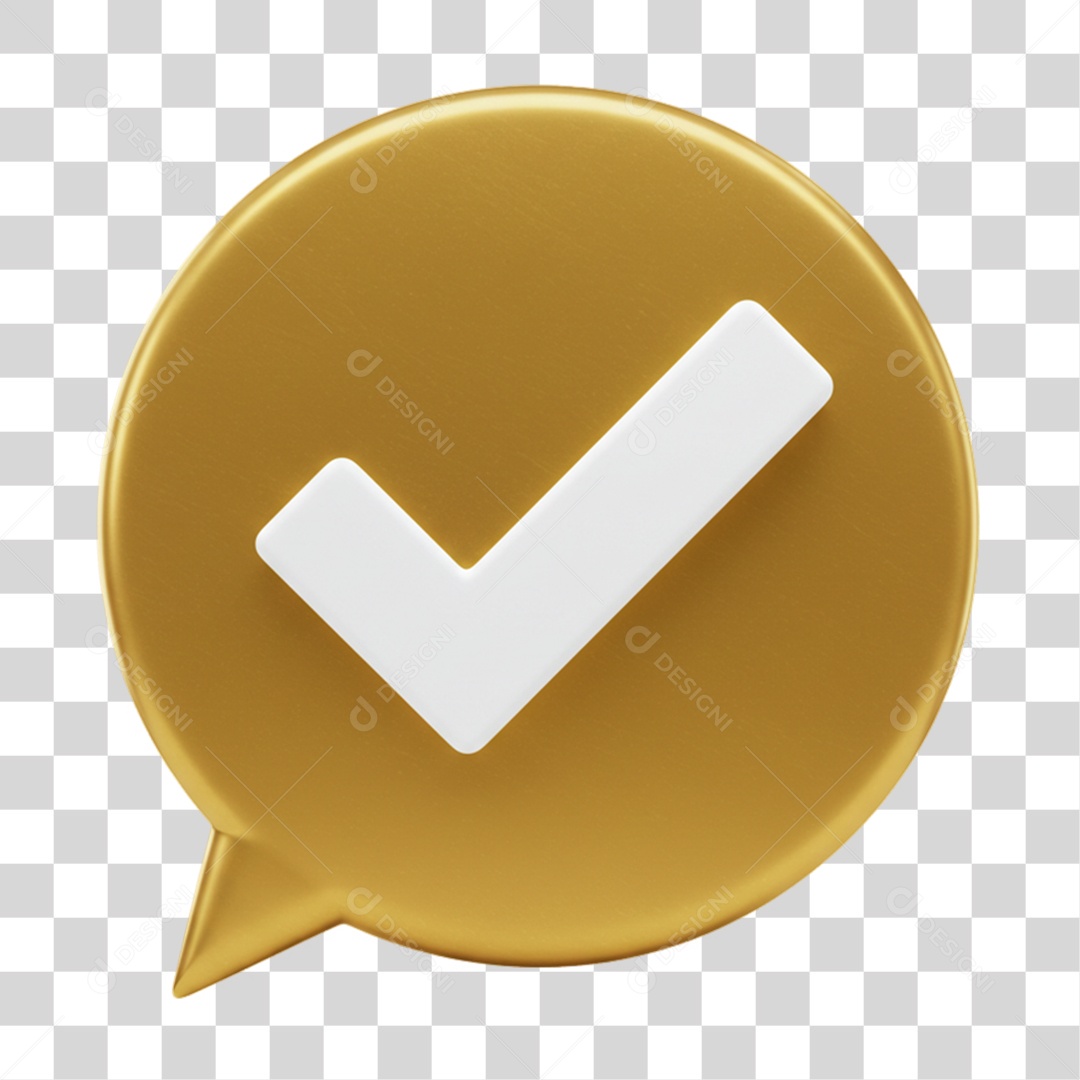 Elemento 3D Sinal Verificação Check PNG Transparente