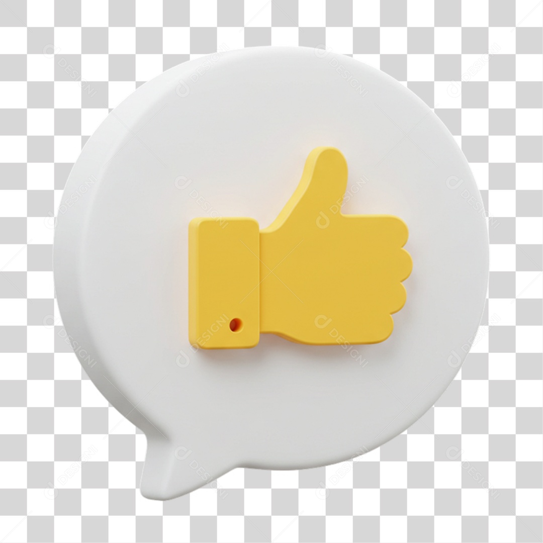 Elemento 3D Balão com Curtida Like PNG Transparente