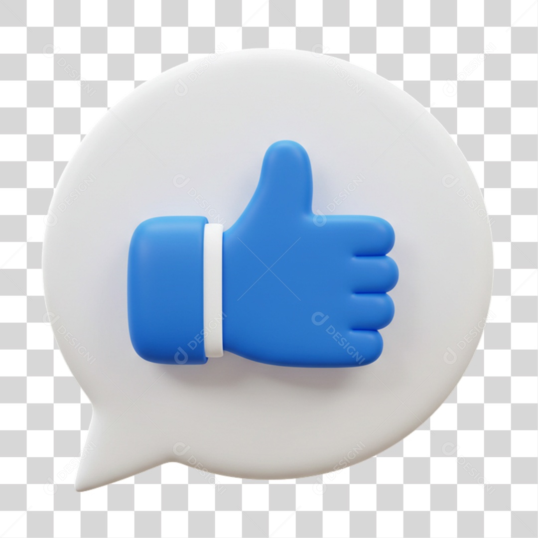 Elemento 3D Balão com Curtida Like PNG Transparente