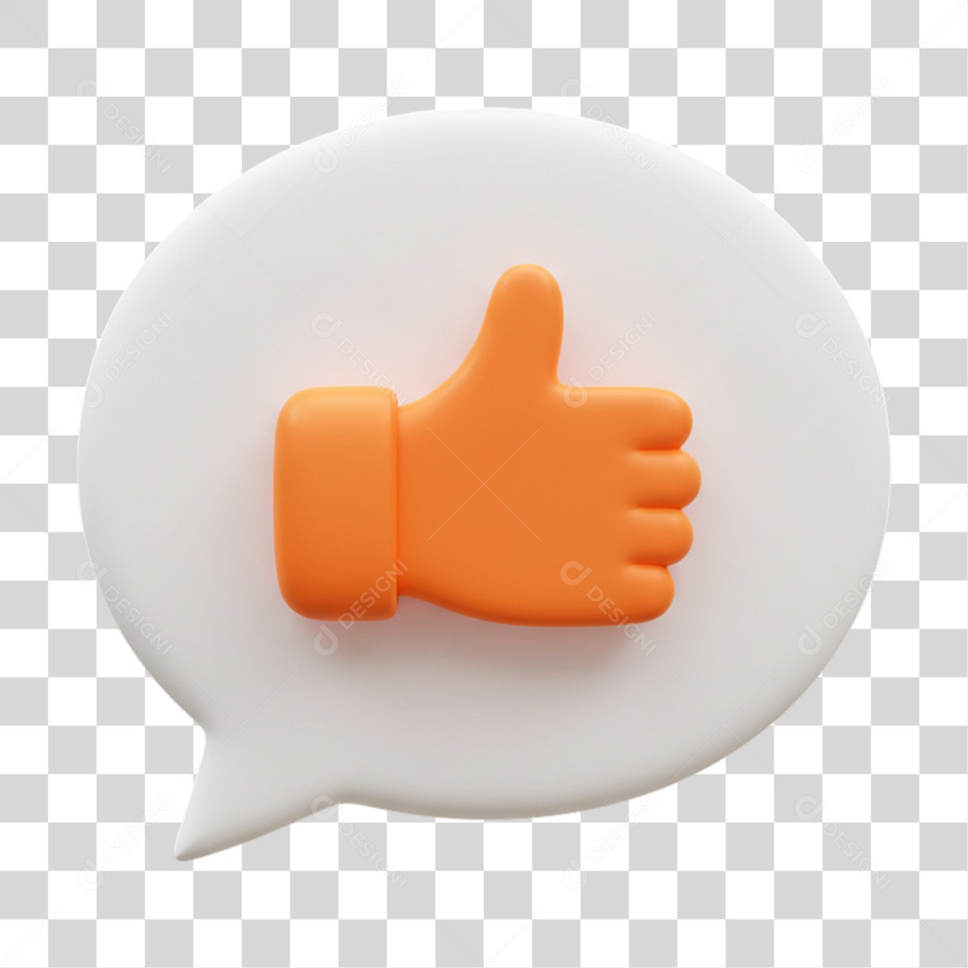 Elemento 3D Balão com Curtida Like PNG Transparente