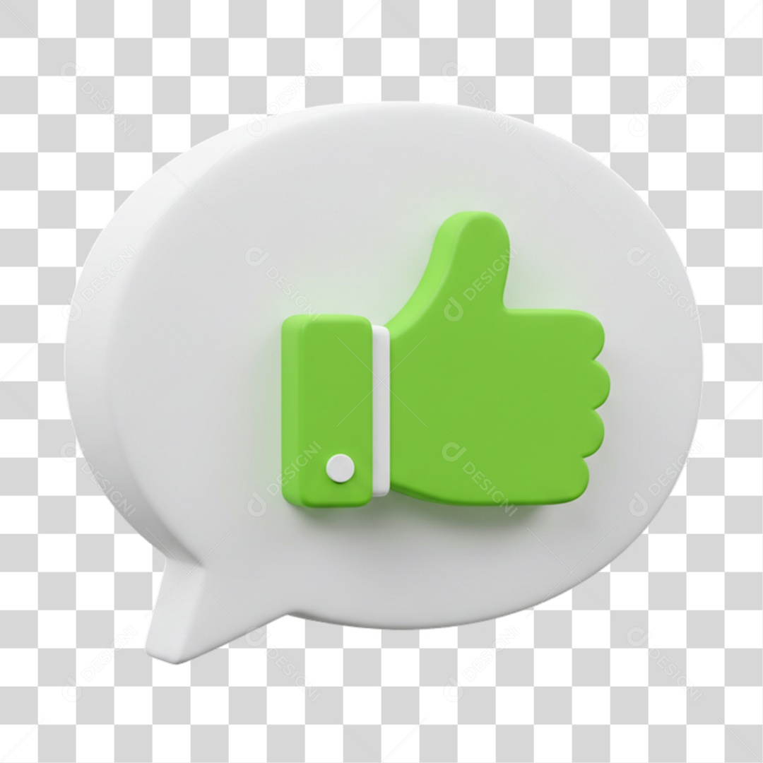 Elemento 3D Balão com Curtida Like PNG Transparente