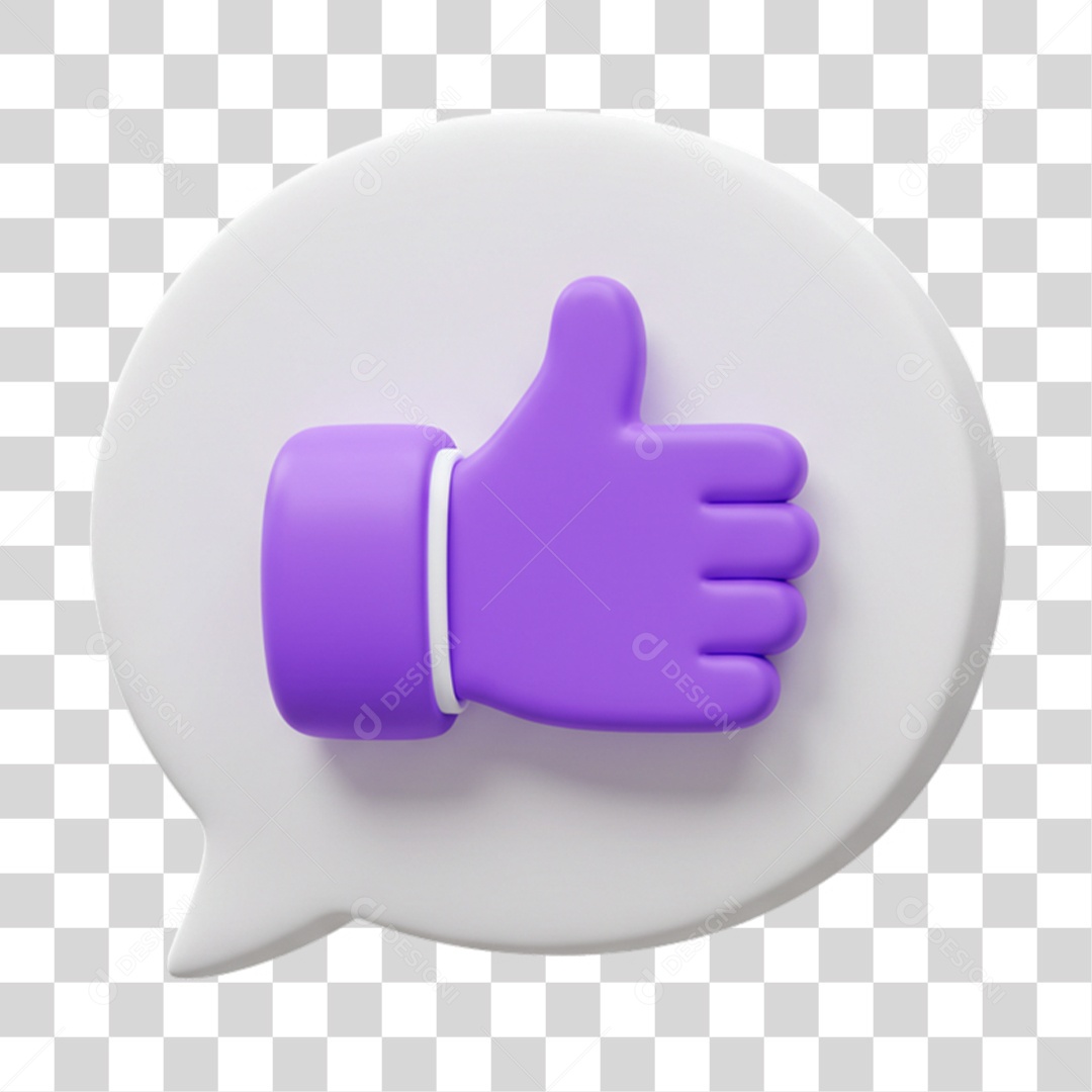 Elemento 3D Balão com Curtida Like PNG Transparente