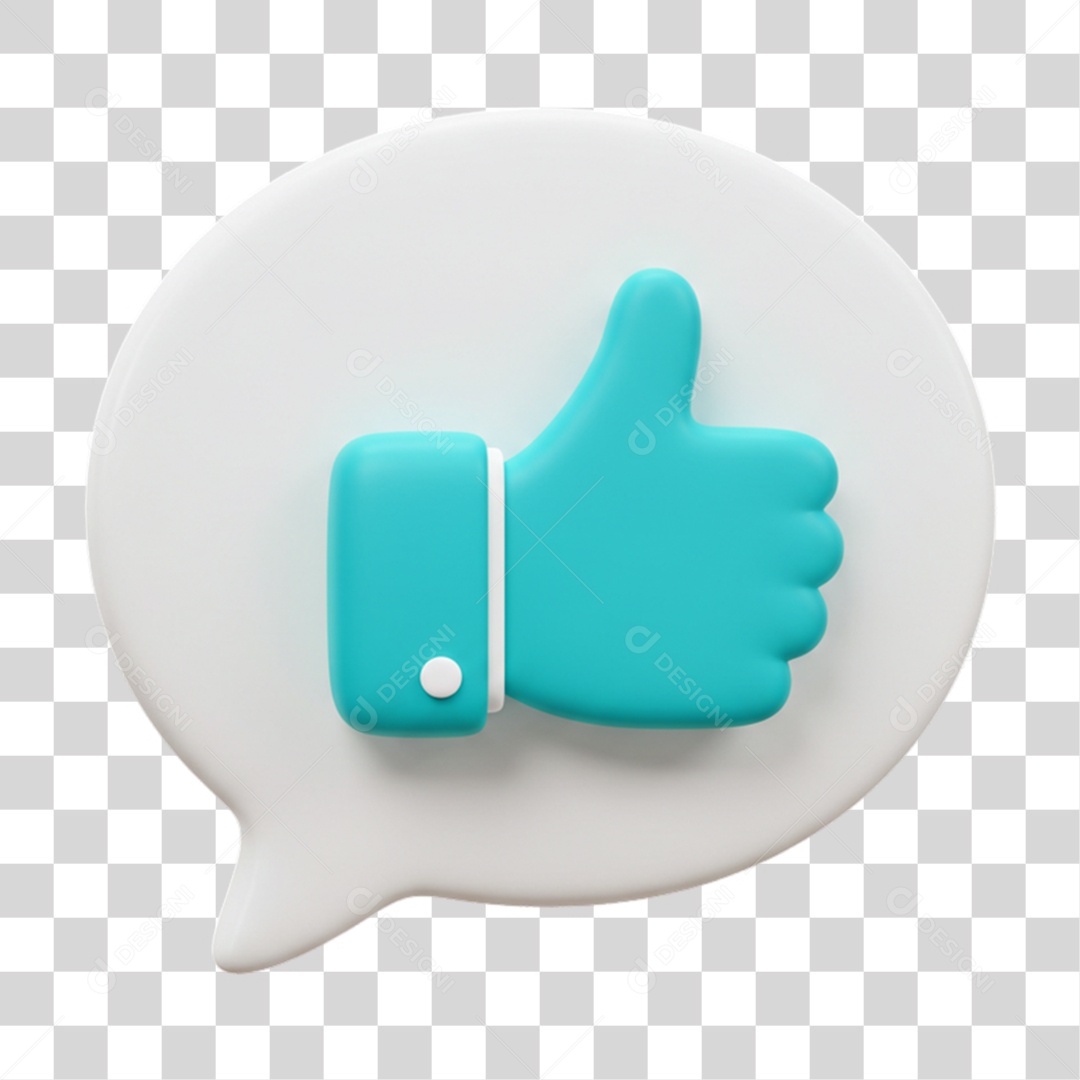 Elemento 3D Balão com Curtida Like PNG Transparente