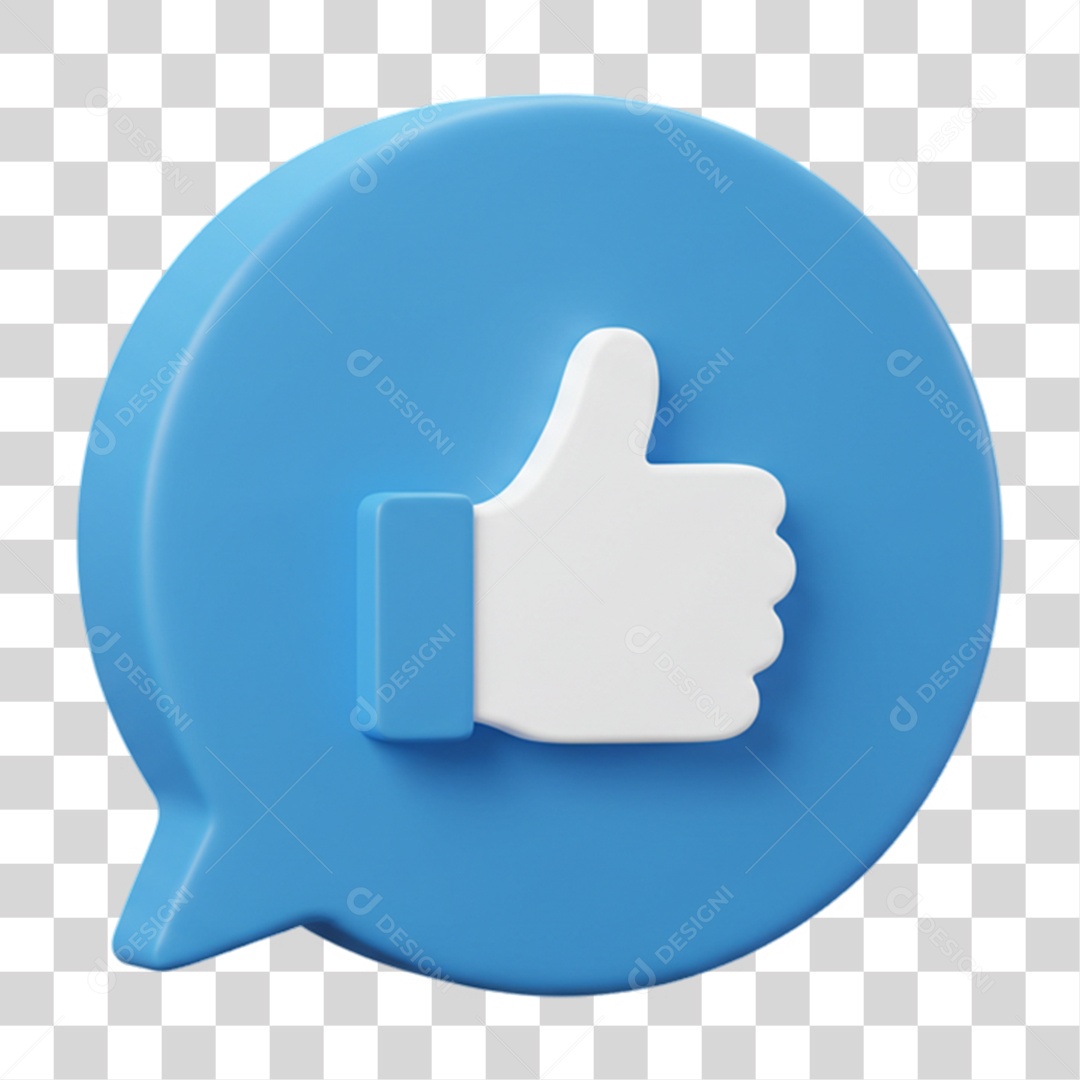 Elemento 3D Balão com Curtida Like PNG Transparente