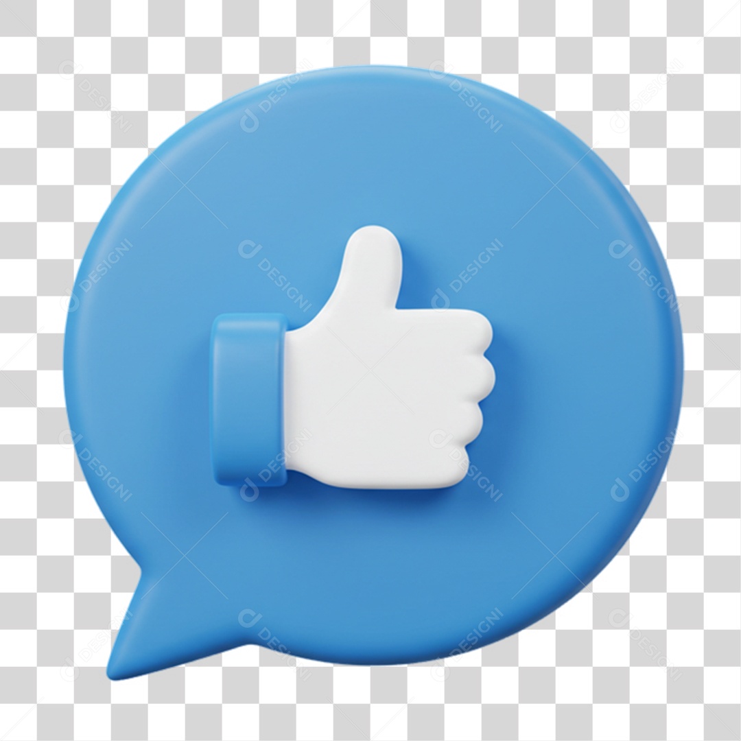 Elemento 3D Balão com Curtida Like PNG Transparente