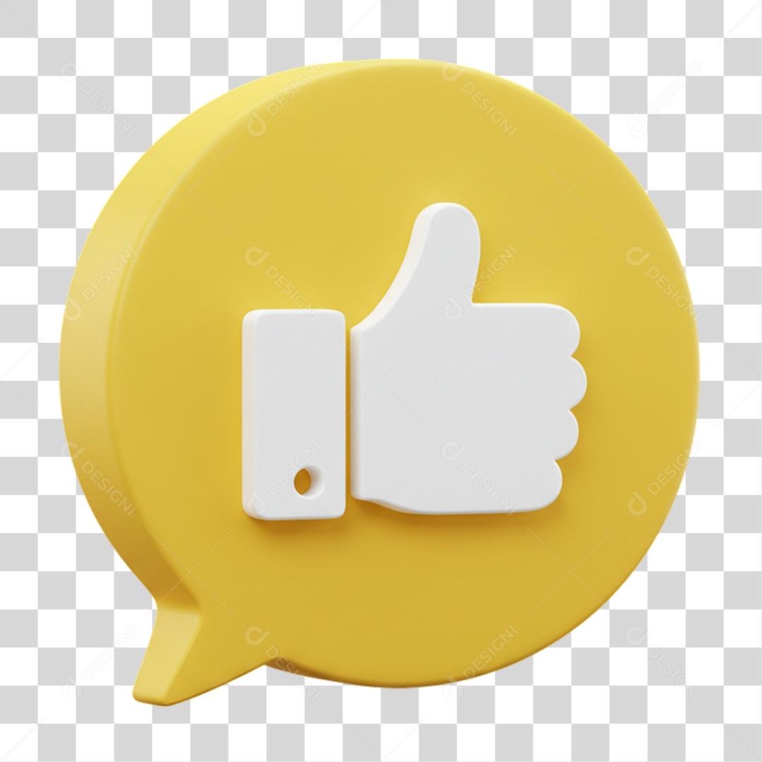 Elemento 3D Balão com Curtida Like PNG Transparente