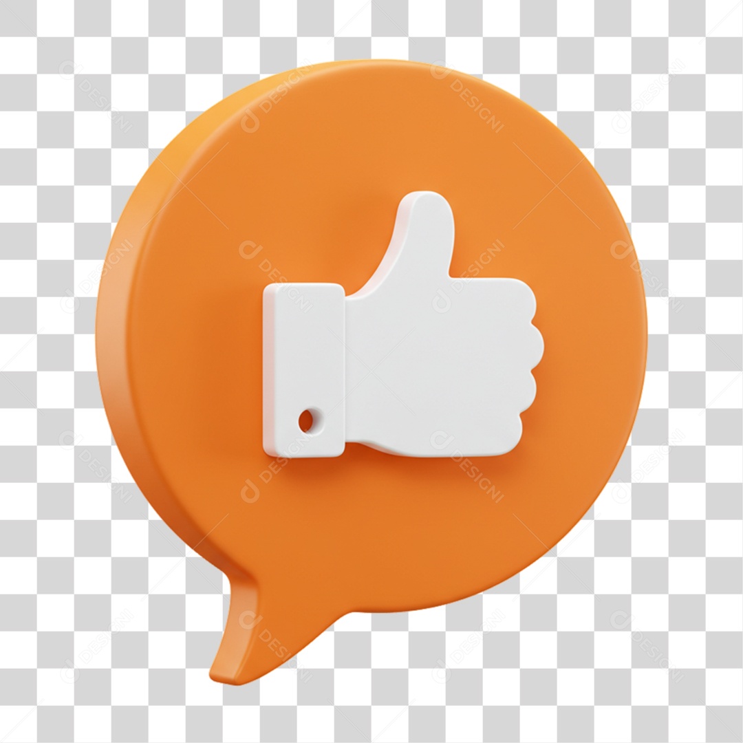 Elemento 3D Balão com Curtida Like PNG Transparente