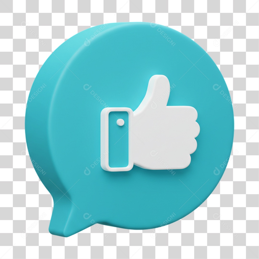 Elemento 3D Balão com Curtida Like PNG Transparente