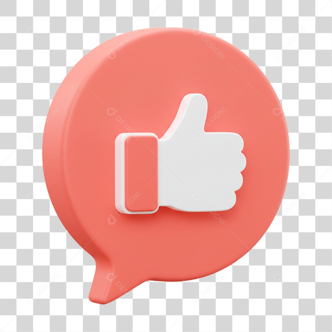 Elemento 3D Balão com Curtida Like PNG Transparente