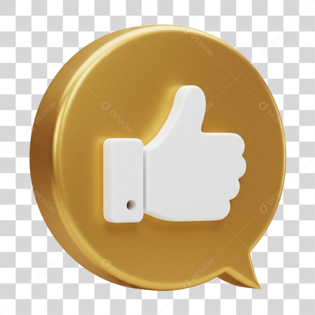 Elemento 3D Balão com Curtida Like PNG Transparente