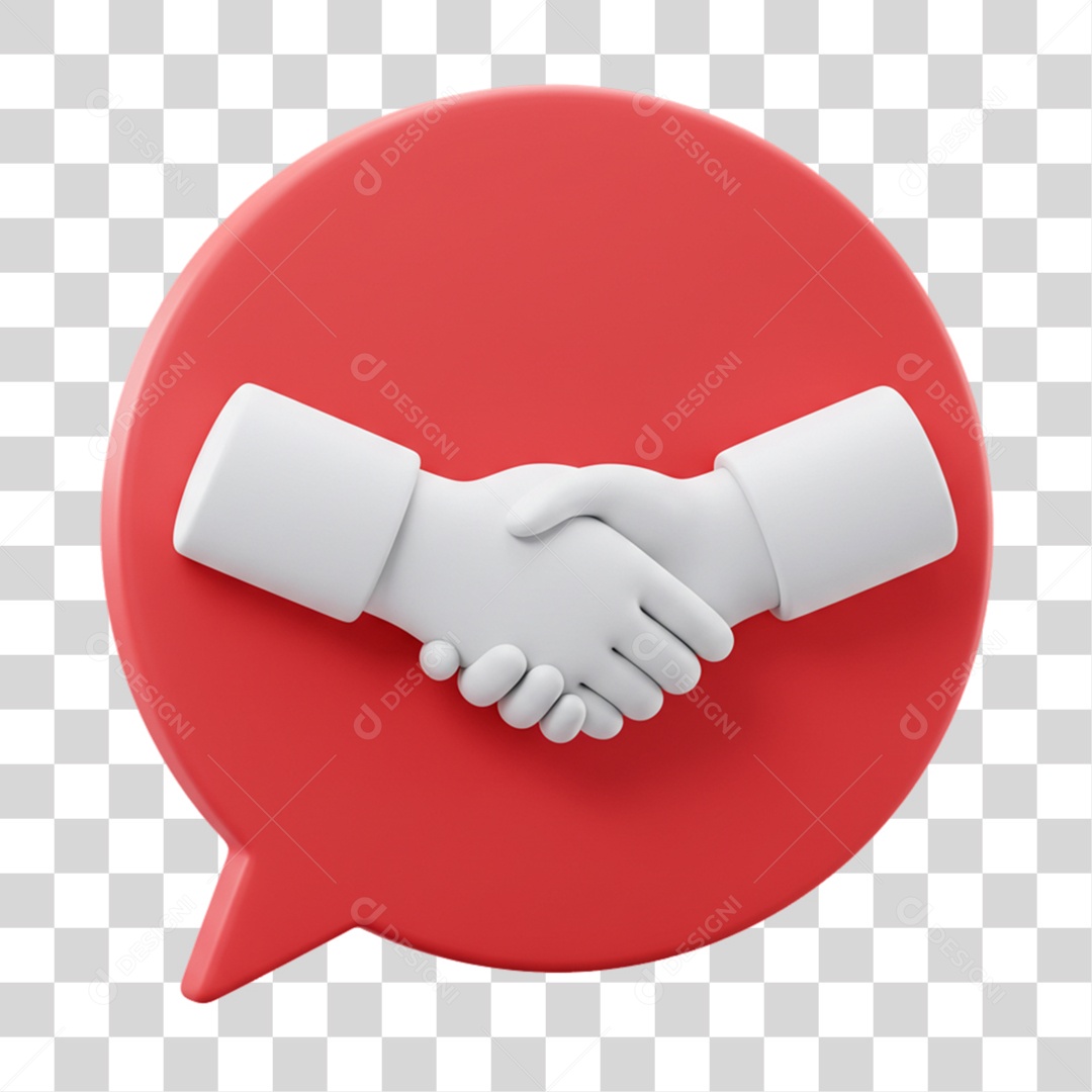 Elemento 3D Balão Mãos Dadas Negociações PNG Transparente