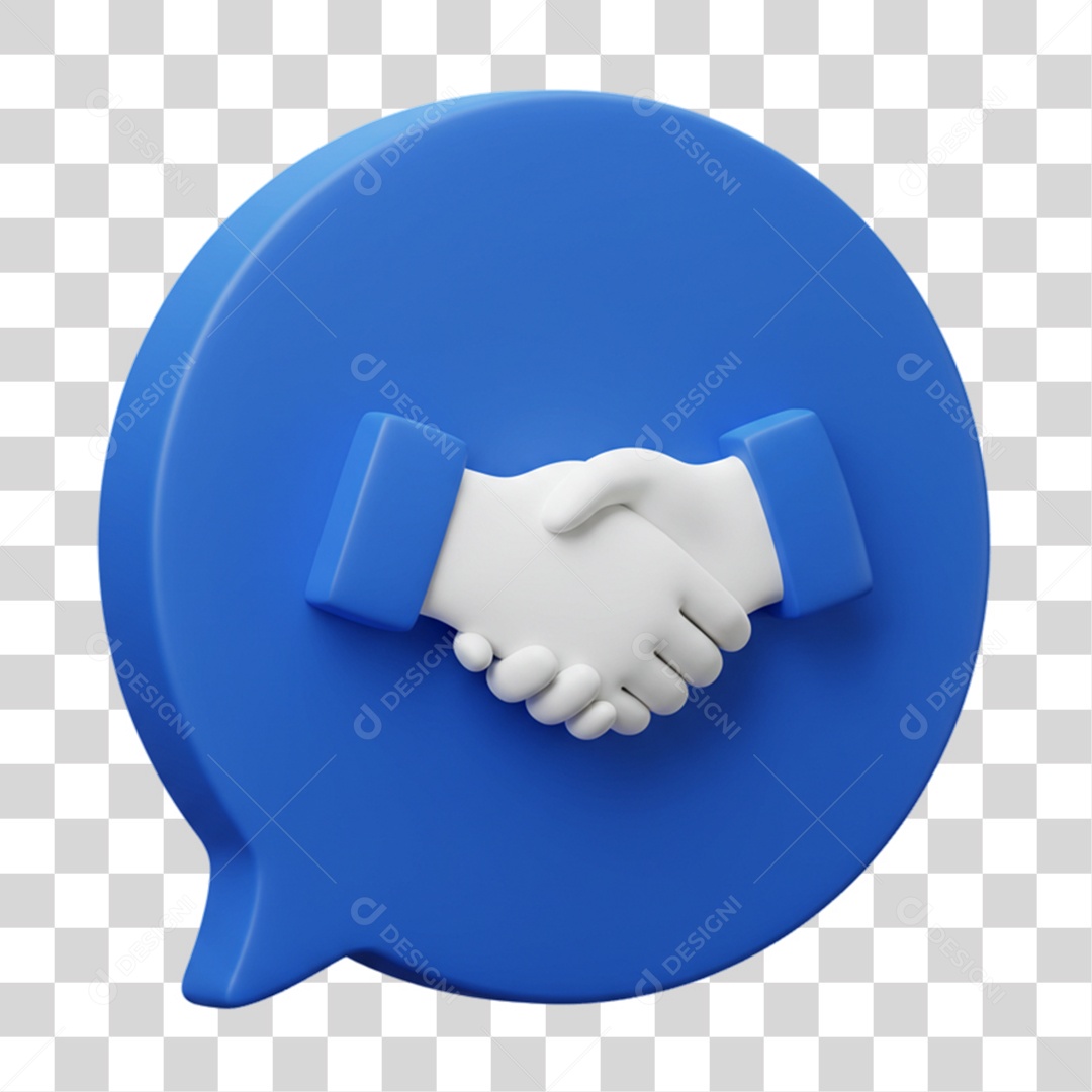 Elemento 3D Balão Mãos Dadas Negociações PNG Transparente