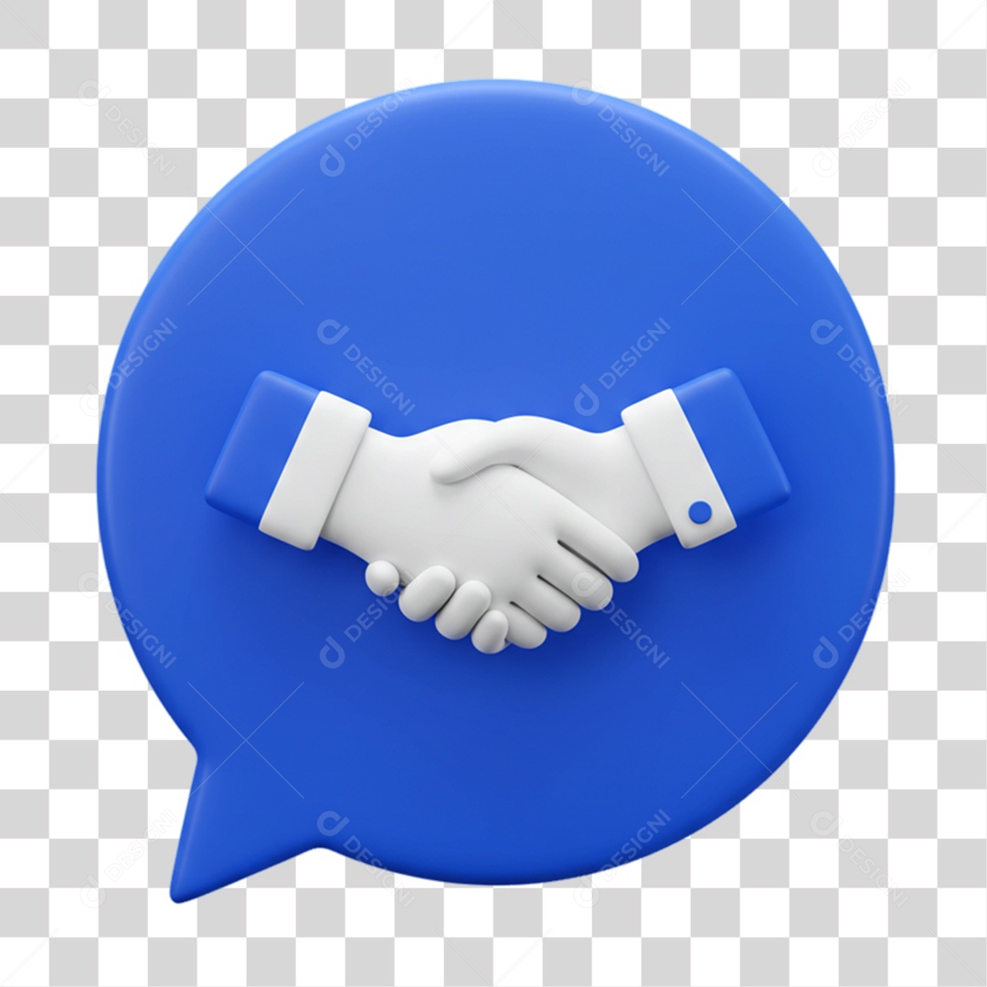 Elemento 3D Balão Mãos Dadas Negociações PNG Transparente
