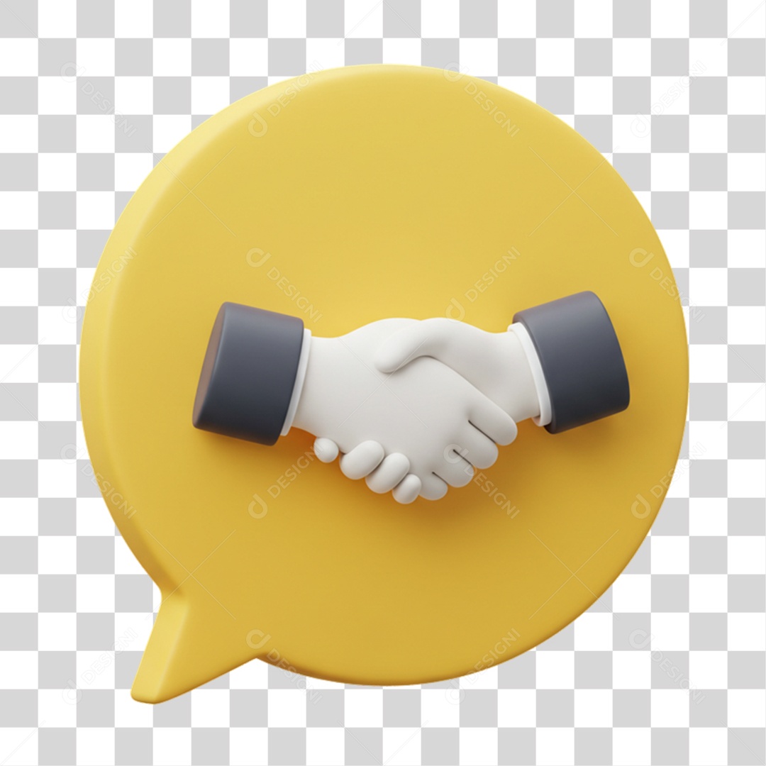 Elemento 3D Balão Mãos Dadas Negociações PNG Transparente