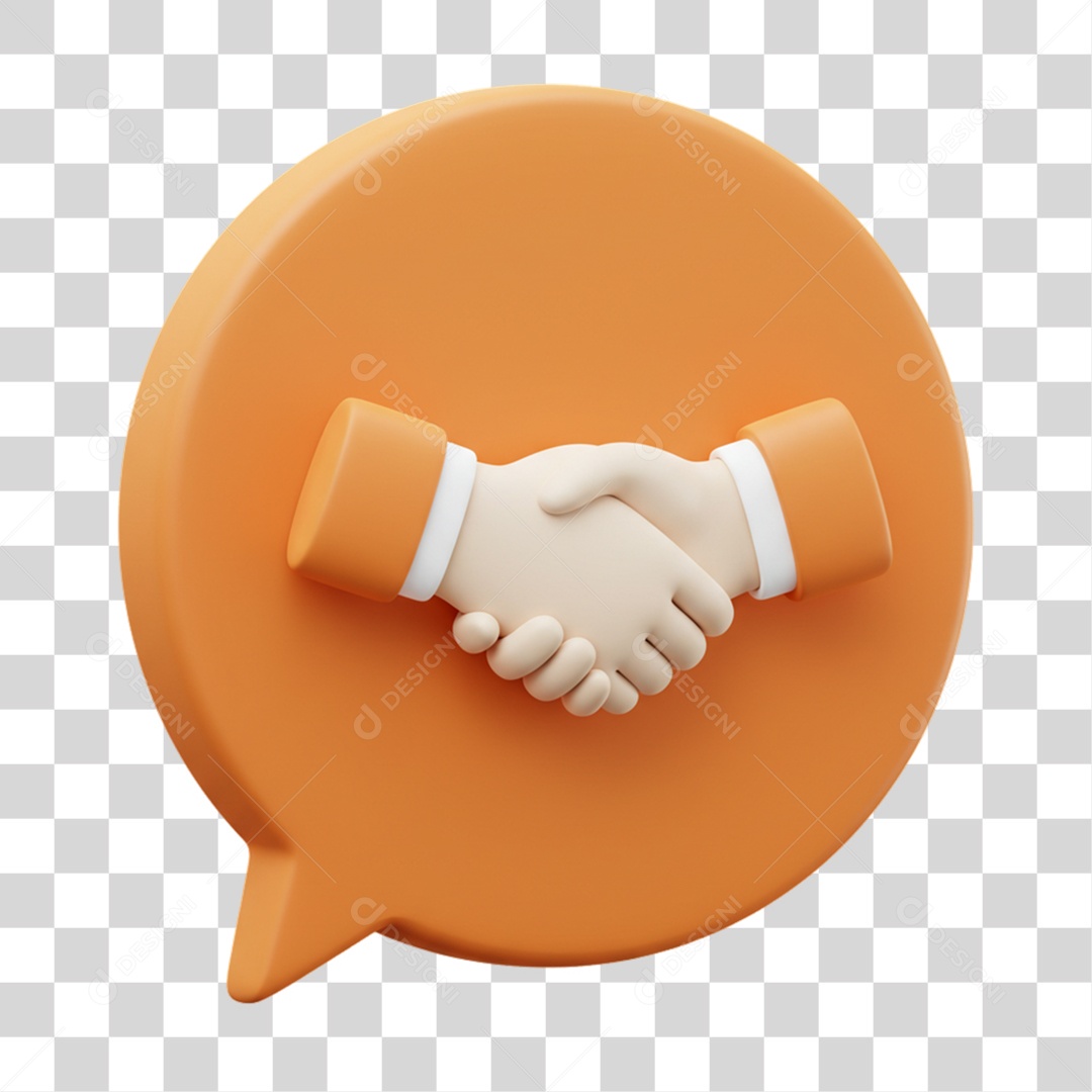 Elemento 3D Balão Mãos Dadas Negociações PNG Transparente