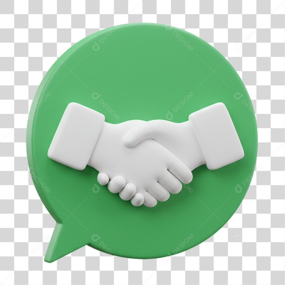 Elemento 3D Balão Mãos Dadas Negociações PNG Transparente