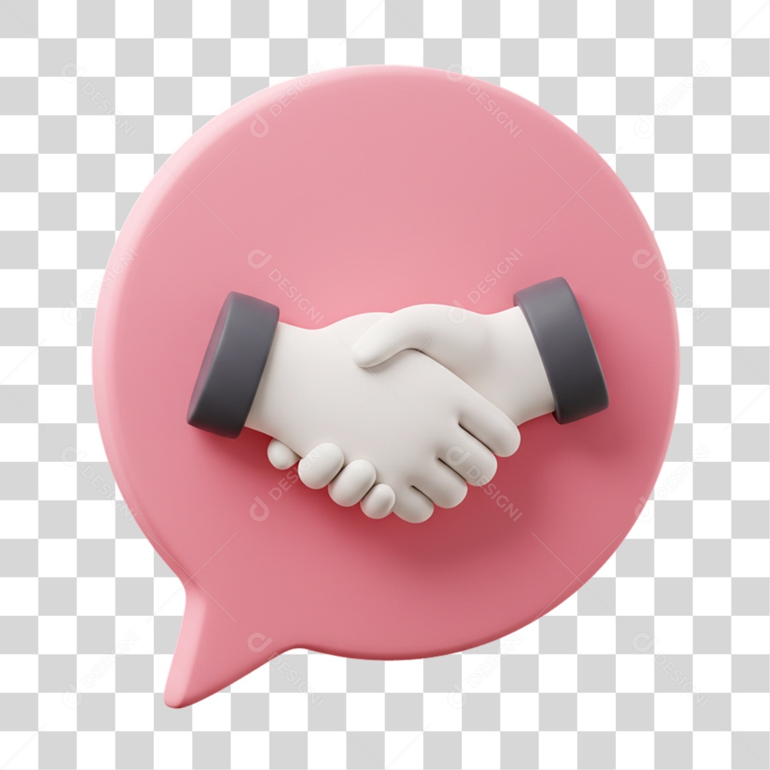 Elemento 3D Balão Mãos Dadas Negociações PNG Transparente