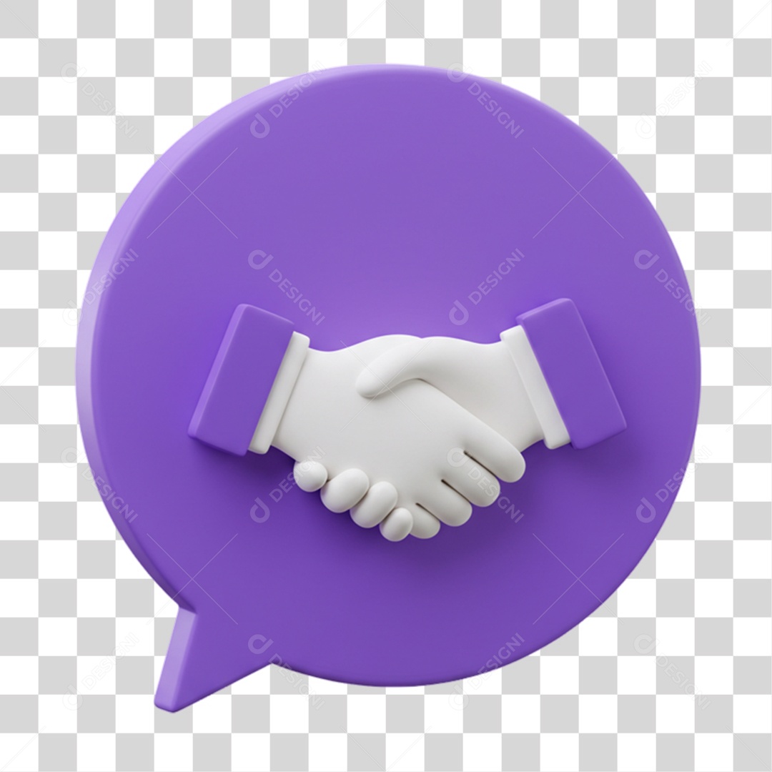 Elemento 3D Balão Mãos Dadas Negociações PNG Transparente