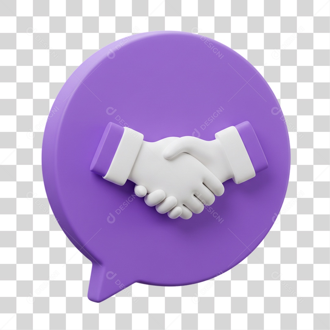 Elemento 3D Balão Mãos Dadas Negociações PNG Transparente