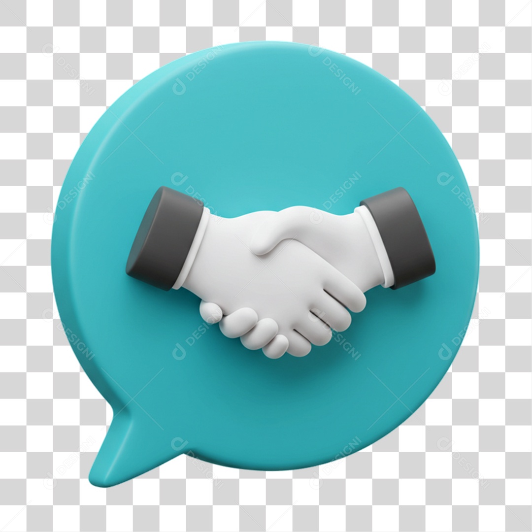 Elemento 3D Balão Mãos Dadas Negociações PNG Transparente