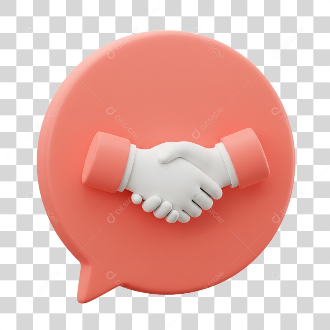 Elemento 3D Balão Mãos Dadas Negociações PNG Transparente