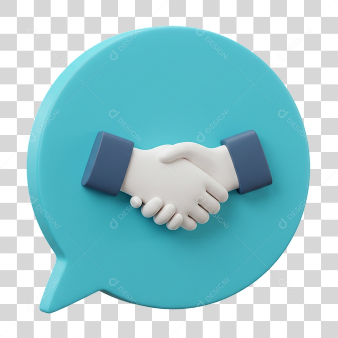Elemento 3D Balão Mãos Dadas Negociações PNG Transparente