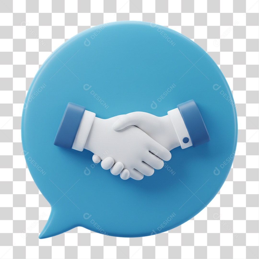 Elemento 3D Balão Mãos Dadas Negociações PNG Transparente