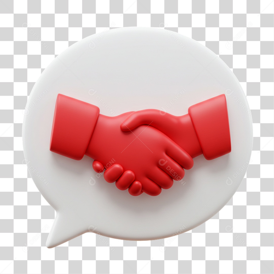 Elemento 3D Balão Mãos Dadas Negociações PNG Transparente