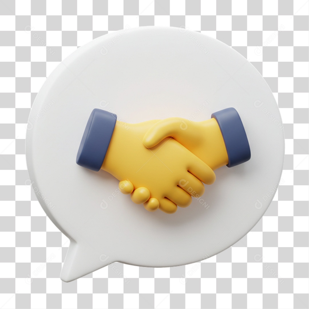 Elemento 3D Balão Mãos Dadas Negociações PNG Transparente