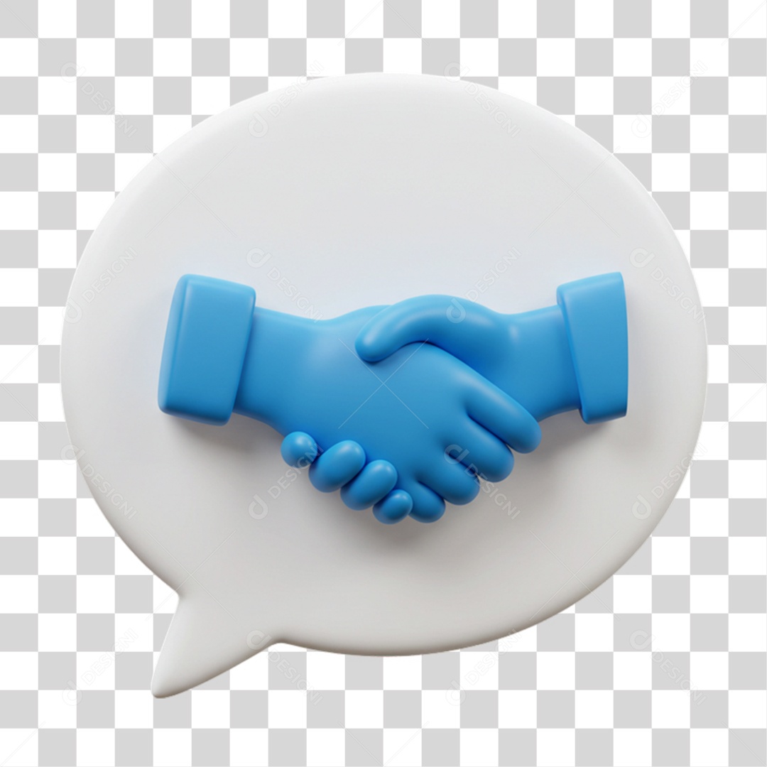 Elemento 3D Balão Mãos Dadas Negociações PNG Transparente