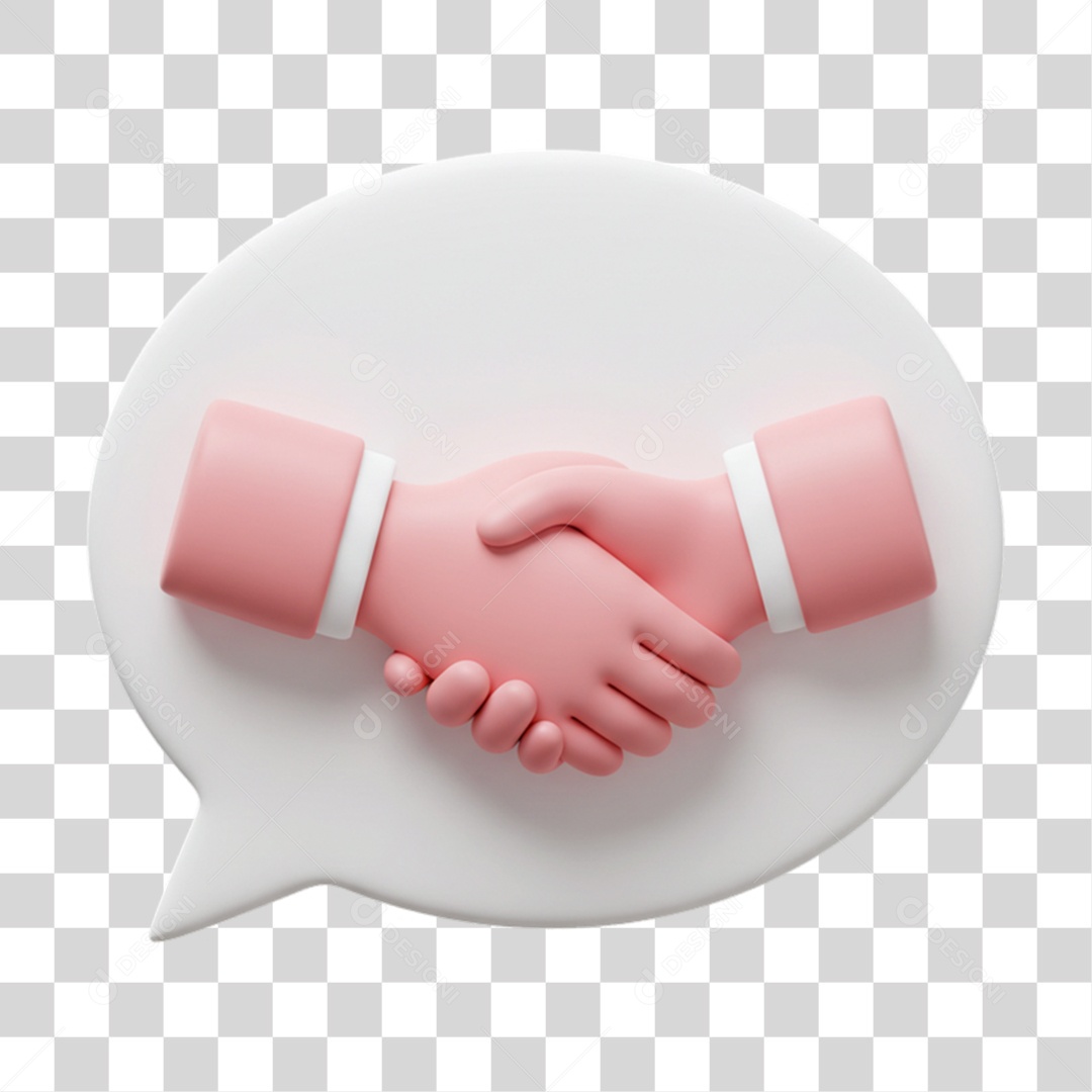 Elemento 3D Balão Mãos Dadas Negociações PNG Transparente