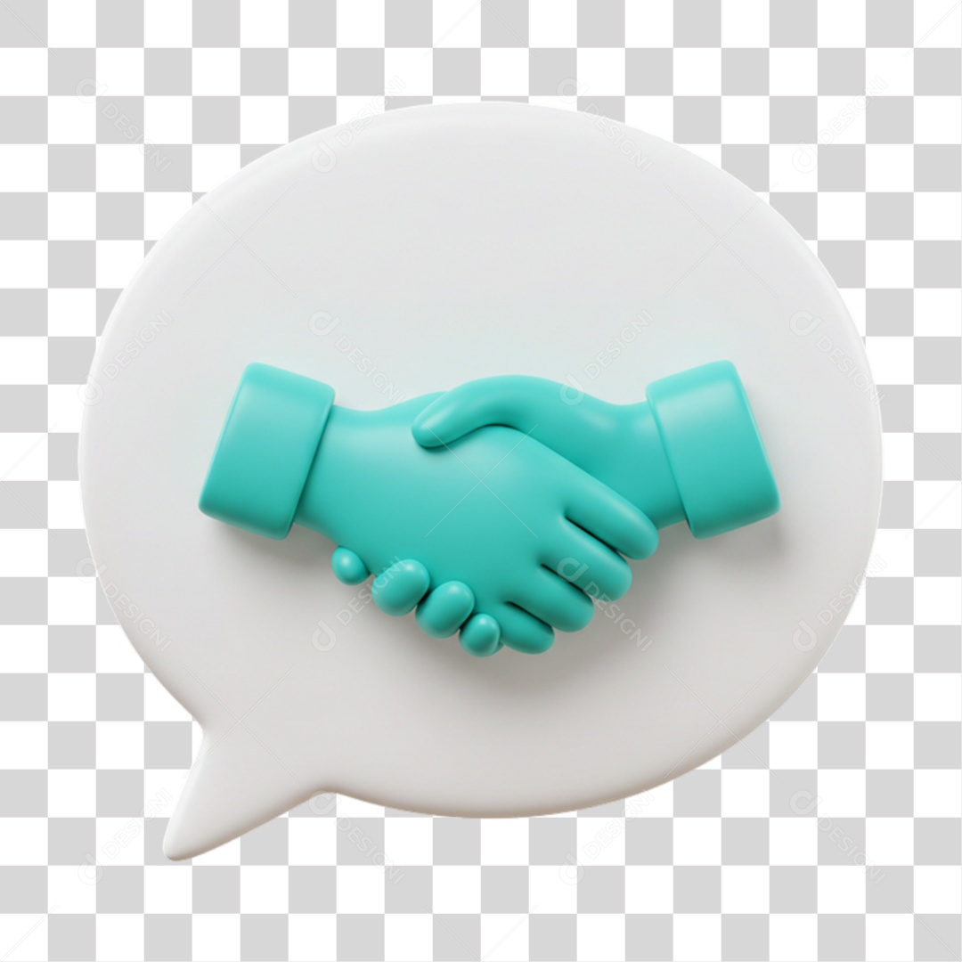 Elemento 3D Mãos Dadas Negociações PNG Transparente