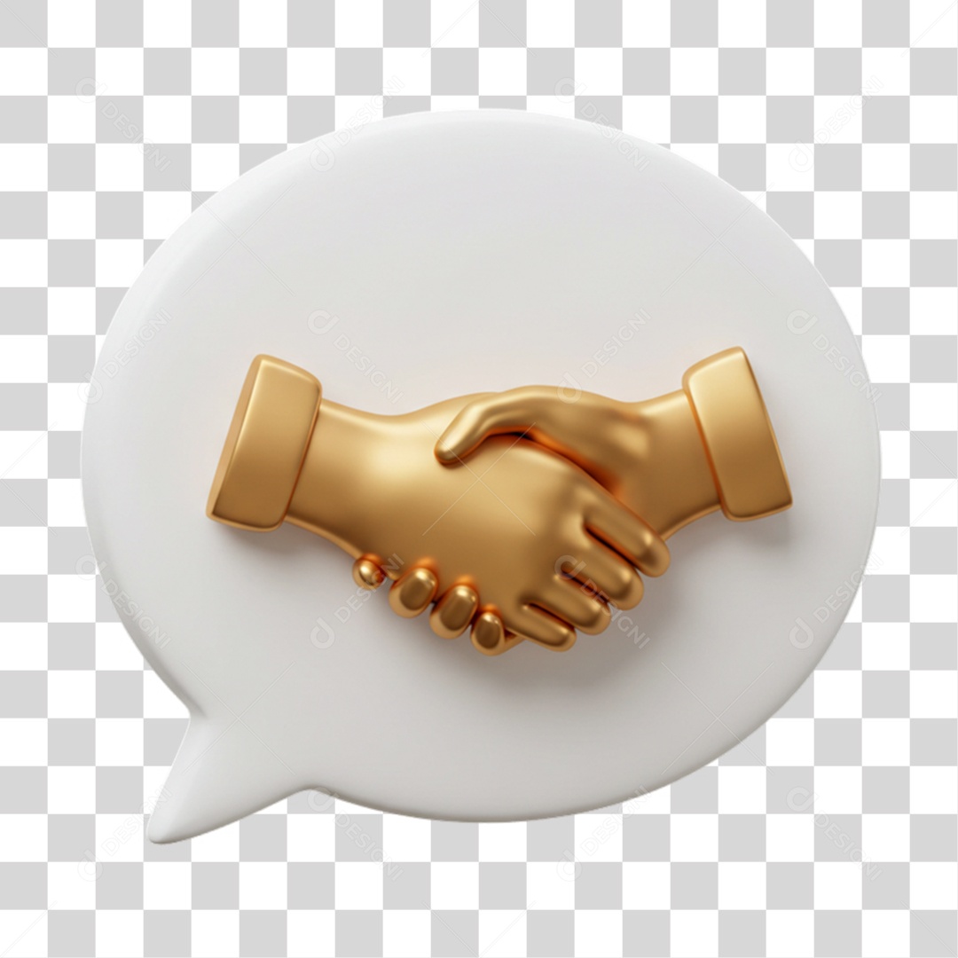 Elemento 3D Mãos Dadas Negociações PNG Transparente