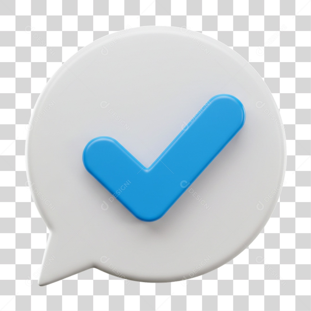 Elemento 3D Sinal de Verificação Check PNG Transparente