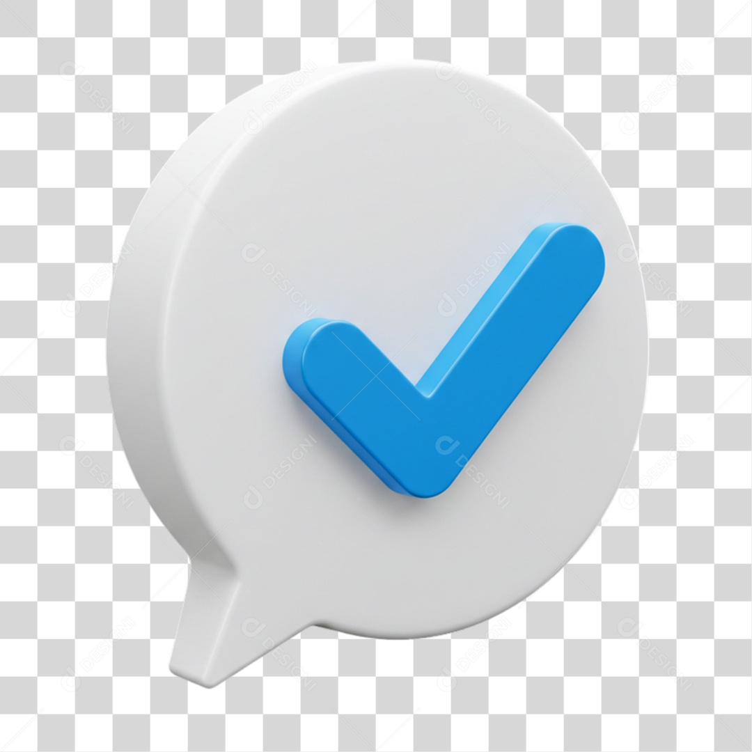Elemento 3D Sinal de Verificação Check PNG Transparente