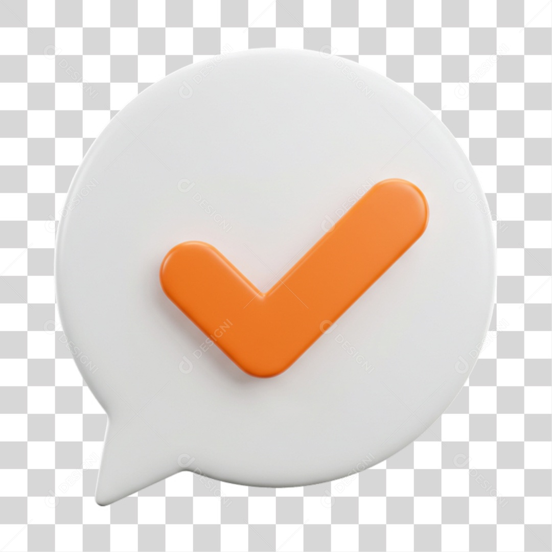 Elemento 3D Sinal de Verificação Check PNG Transparente