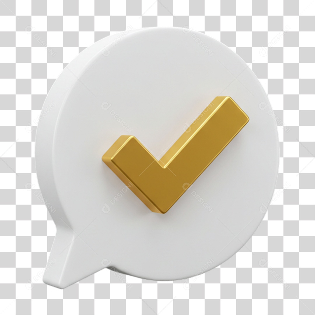 Elemento 3D Sinal de Verificação Check PNG Transparente