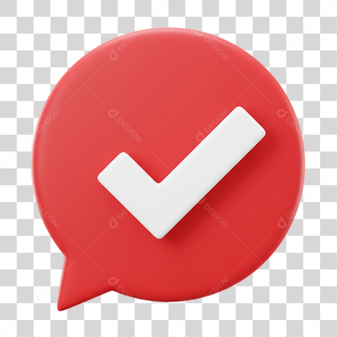 Elemento 3D Sinal de Verificação Check PNG Transparente